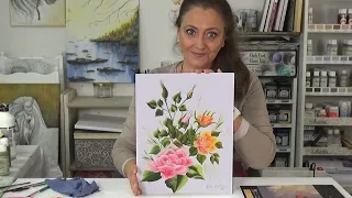 How to paint a rose from the bud to the open flower