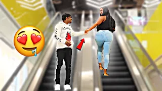 GRABBING STRANGERS CHEEKS ON THE ESCALATOR PT.2 **IT GOT SPICY🥵🌶 **