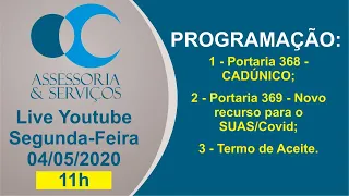 PORTARIA CADÚNICO E NOVO RECURSO PARA O SUAS