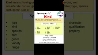 Synonyms of Kind ll IELTS vocabulary