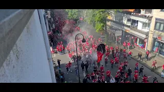 Bayer 04 Leverkusen vs. AS Rom Fan Marsch Kölnerstraße 18.05.23 @bayerleverkusen @BayerTV1904