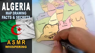 ASMR: Drawing ALGERIA map contour with its provinces | Facts and Secrets | ASMR relaxing whispers