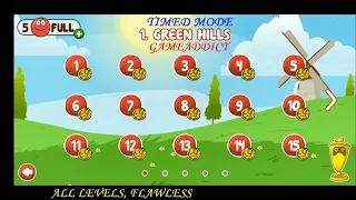 RED BALL 4 : GREEN HILLS, ALL LEVELS TIMED MODE, FLAWLESS (With Timestamps), NO DAMAGE