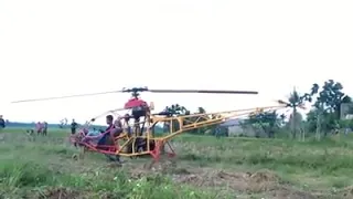 Homemade helicopters. used car and motorcycle engines.