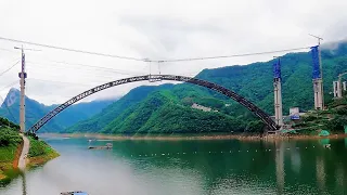 Time-lapse: Long-span arch bridge under construction in China's Guangxi
