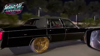 1977 Cadillac sedan deville cruising on 24” all gold Daytons