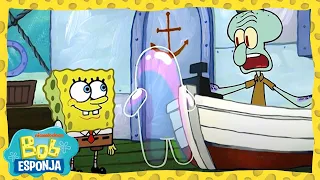 Amigo Burbuja hace enojar a todos | Bob Esponja en Español