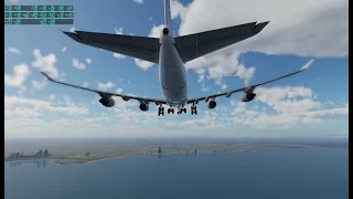 Boeing 747-400F cargo landing in Chicago O'Hare Airport