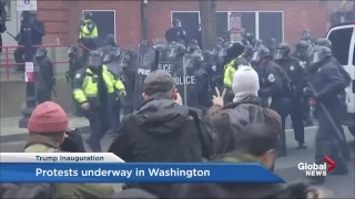Protesters and police clash in Washington following Trump inauguration