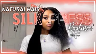 HOW TO SILK PRESS NATURAL HAIR AT HOME AND AVOID HEAT DAMAGE | NO BREAKAGE ♡