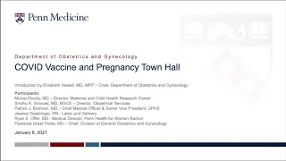 COVID Vaccine and Pregnancy: A Town Hall Event | Penn Medicine