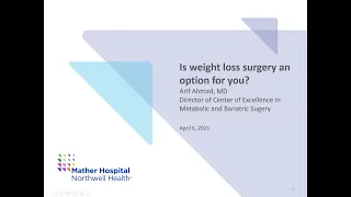 HealthyU webinar series - Is weight loss surgery an option for you?