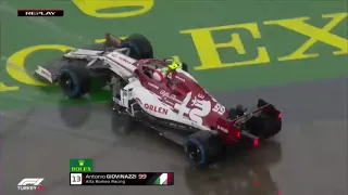 F1 2020 Turkey FP3 Giovinazzi Spins Again