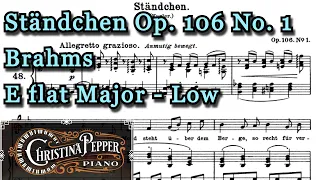 Standchen Brahms Piano Accompaniment E flat Major Low Voice Karaoke