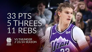 Lauri Markkanen 33 pts 5 threes 11 rebs vs Thunder 23/24 season