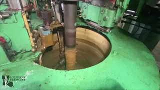 Sugar centrifugals separate sugar from molasses in Louisiana sugar mill