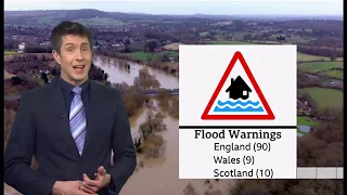 Weather Events 2020 - Snow & rain (100+ flood warnings) (UK) - BBC - 24th February 2020