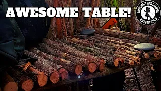 Anyone can build this simple BUSHCRAFT TABLE || Learn how!