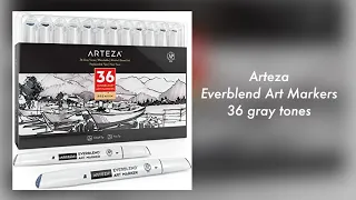 ARTEZA Everblend Art Markers - 36 gray tones - color chart + discount coupon