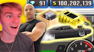 SPENDING $10,000,000+ ON DOM TORETTOS DODGE CHARGER IN PIXEL CAR RACER(GOLD BLOWER/SUPERCHARGER)