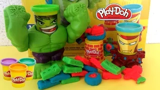 Пластилин Плей До игровой набор "Битва Халка" Play Doh Hulk Smashdown Can Heads