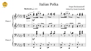 Italian Polka by Sergei Rachmaninoff (Piano Duet/4 Hands/Sheets)