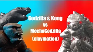 Godzilla & Kong vs MechaGodzilla #claymation