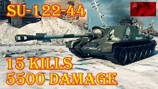 SU-122-44  15 Kills, 5500 Damage ★ Winter Himmelsdorf ★ World of Tanks