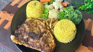 Easy Weeknight Dinner! Veal Chops & Yellow Rice