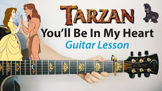 You'll Be In My Heart: TARZAN/Phil Collins 🎸Acoustic Guitar Lesson (PLAY-ALONG, How To Play)