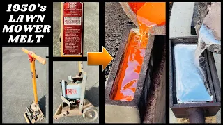 1950's Mower Melt Down - Copper Brass Aluminum - ASMR Metal Melting - Trash To Treasure BigStackD