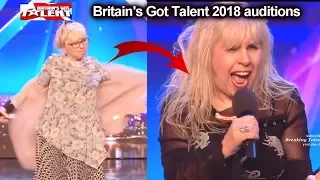 Jenny Darren 68 yo ROCKER CHANGED Costume on Stage Auditions Britain's Got Talent 2018 BGT S12E02