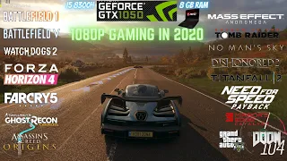 GTX 1050 4GB Games Performance Test 1080p | Nvidia GTX 1050 |GF63| 16 Games Tested Forza Horizon 4