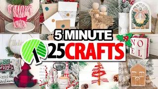 *25 BEST* Christmas Crafts made in only 5 MINUTES! Dollar Tree DIYs 2023