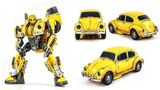 Transformers Movie 2018 Bumblebee REPAINT Power Charge Bumblebee VW Betle Vehicle Car Robot Toy