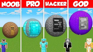 SPHERE ROUND HOUSE BUILD CHALLENGE - Minecraft Battle: NOOB vs PRO vs HACKER vs GOD / Animation