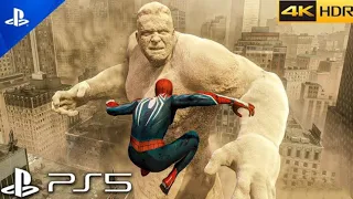 (Ps5) Spider-man Sandman Full Boss Fight| ULTRA Realistic Graphics gameplay| 4k 60FPS HDR]