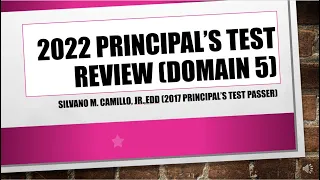 2022 PRINCIPAL'S TEST DOMAIN 5