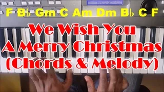 We Wish You A Merry Christmas Piano Tutorial - Chords and Melody - How To Play