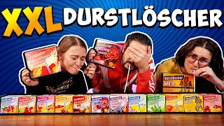 XXL DURSTLÖSCHER CHALLENGE MIT KAAN, DANIA & BIANCA! Wer kann blind die Sorten schmecken?