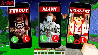 NIE ODBIERAJ TELEFONU O 3:00 OD GPLAY.EXE, FREDDY z FNAF, KLAUNA W MINECRAFT?! GPLAY & LUMI