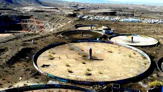 Creepy & Dangerous Open Pit Mine Near Las Vegas - Shocking Eyesore or Modern Art? Amazing Drone View