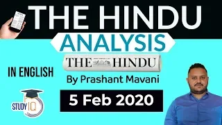 English 5 February 2020 - The Hindu Editorial News Paper Analysis [UPSC/SSC/IBPS] Current Affairs
