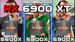 RX 6900 xt + Ryzen 5600 vs 5800x vs 5900x Benchmark // Which is the Best CPU for RX 6900 XT?