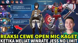 GILA SIH WINRATE NYA, NGERI BOS! DENGAR REAKSI KAGET CEWE INI KETIKA MELIAT WINRATE JESS NO LIMIT!