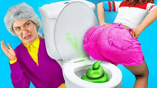 BEST BATHROOM GADGETS || Toilet Gadgets & DIY Tools Ideas! ME VS GRANDMA By 123 GO! CHALLENGE