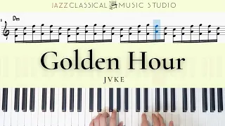 Golden Hour - JVKE | Piano Tutorial (EASY) | WITH Music Sheet | JCMS