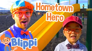 Meet Wilson - Blippi's Hometown Hero! | Wilson and Blippi Visit an Outdoor Playground | Blippi Toys