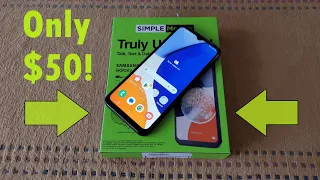 $50 Samsung Galaxy A14 5G Unboxing and First Impressions! (Simple Mobile) (Walmart Bargains ep. 1)