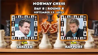 ►CARLSEN VS RAPPORT◄►NORWAY CHESS (2021) DAY 8 | ROUND 8◄ (1-0)